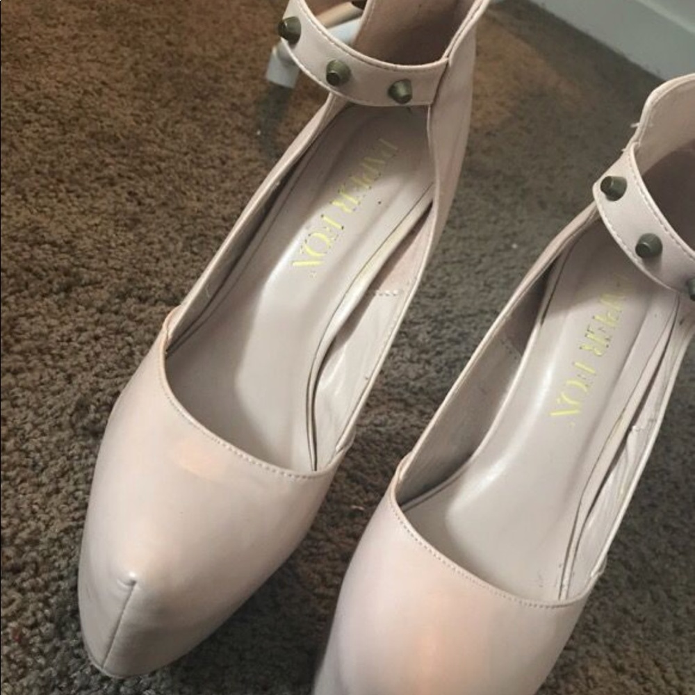 Blush studded Paper Fox heels